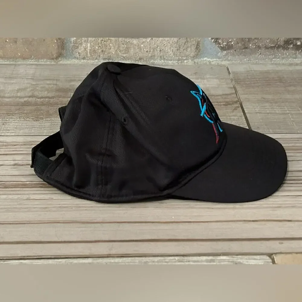 TeamMLB Marlins youth size baseball hat cap black blue team sports